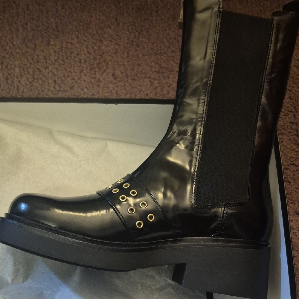 Sleek Black Women's Combat Boots